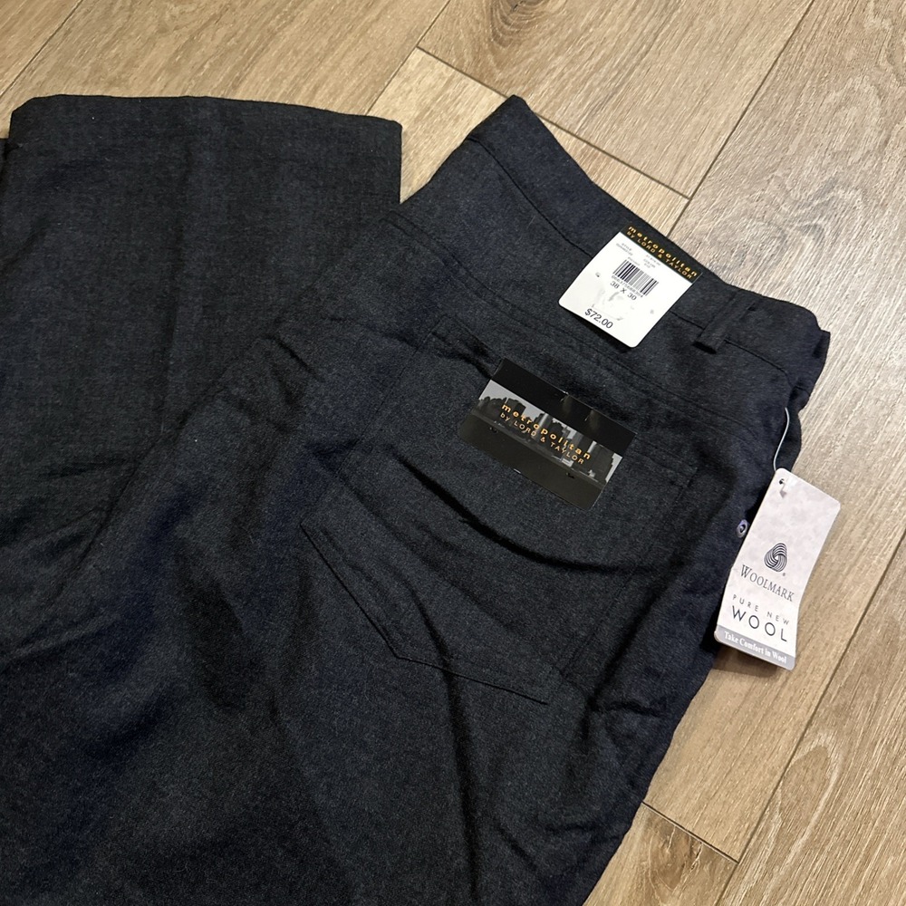 LORD TAYLOR Men's DRESS PANTS Metropolitan 100% Pure‎ WOOL GREY 38x30" NEW